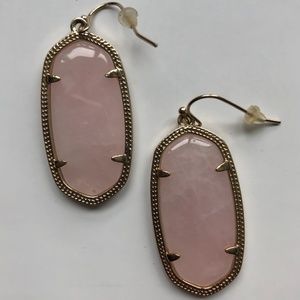 Kendra Scott-Elle Gold Drop Earrings In Rose Quart